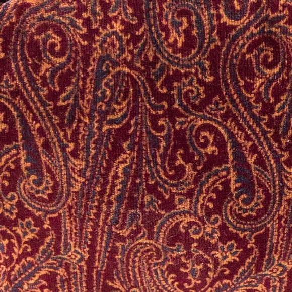 Vintage 70s Velvet Paisley Print Bag Purse Red - Picture 2 of 12